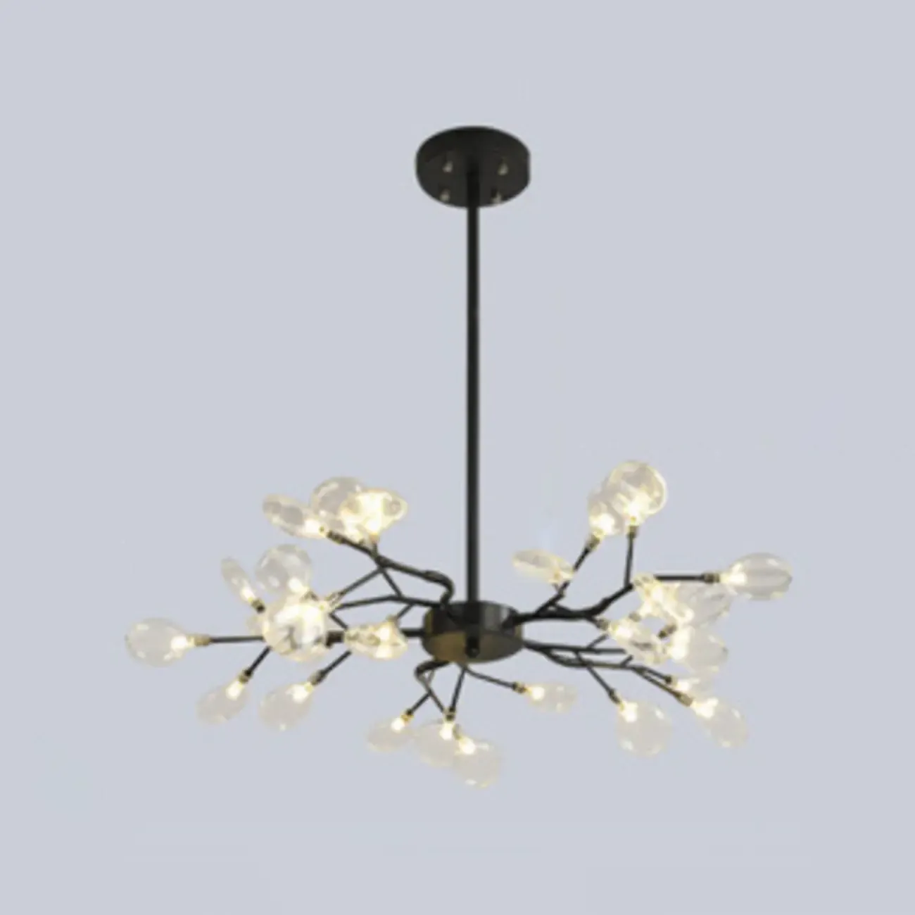 Sputnik Modern Branching Glass Brass Chandelier Image - 4