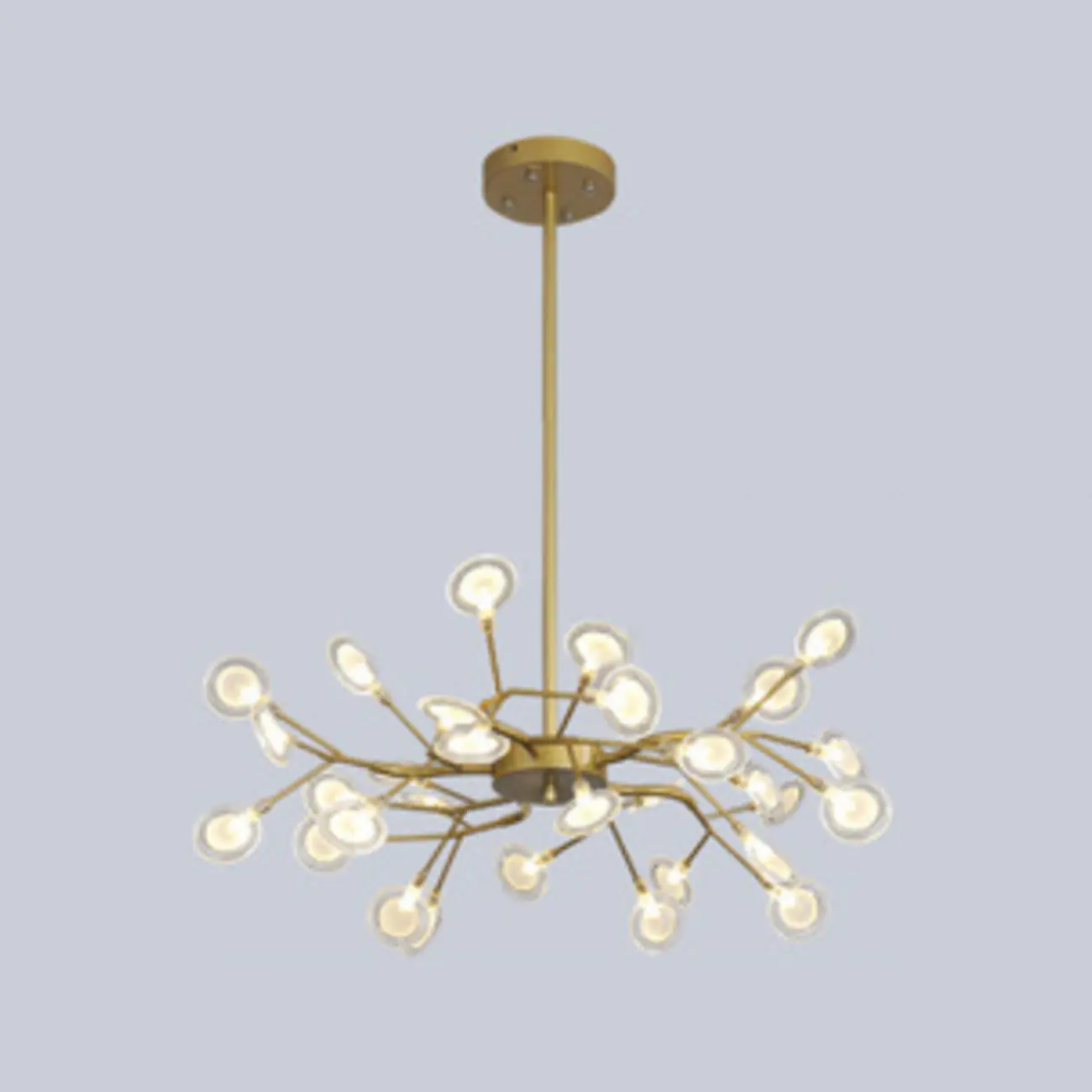 Sputnik Modern Branching Glass Brass Chandelier Image - 8 | homeyfad