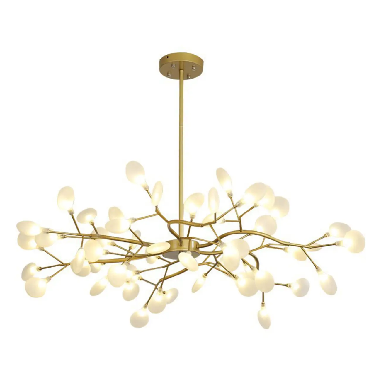 Sputnik Modern Branching Glass Brass Chandelier Image - 9 | homeyfad