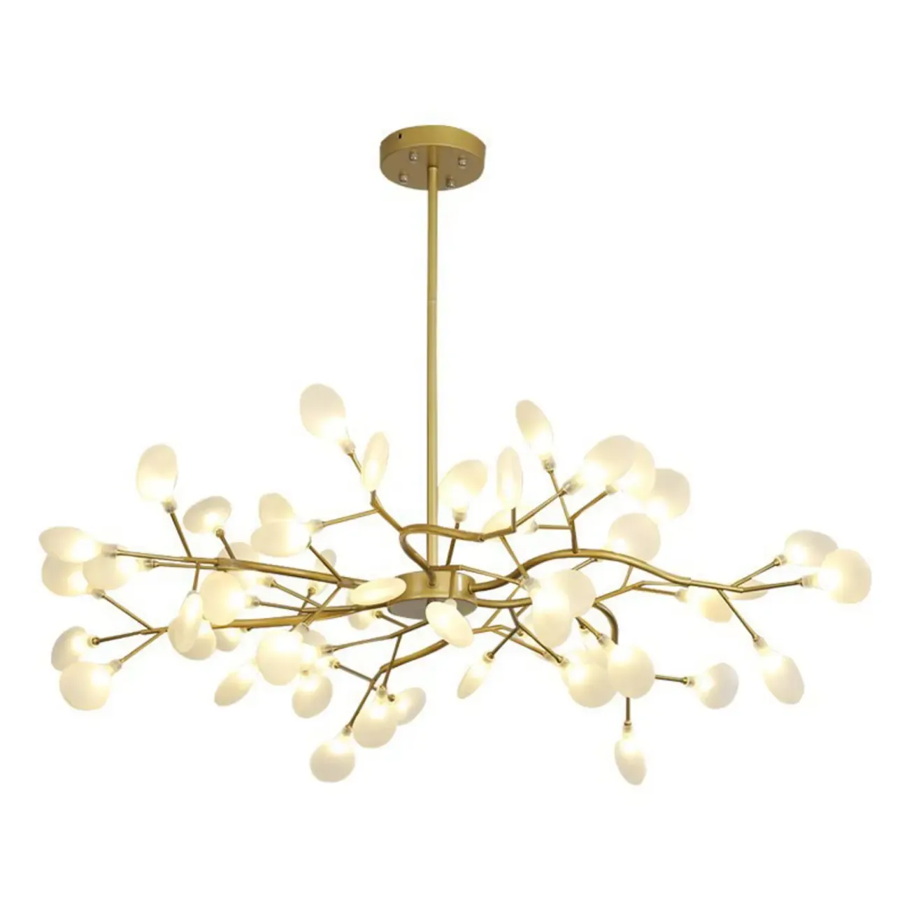 Sputnik Modern Branching Glass Brass Chandelier Image - 9