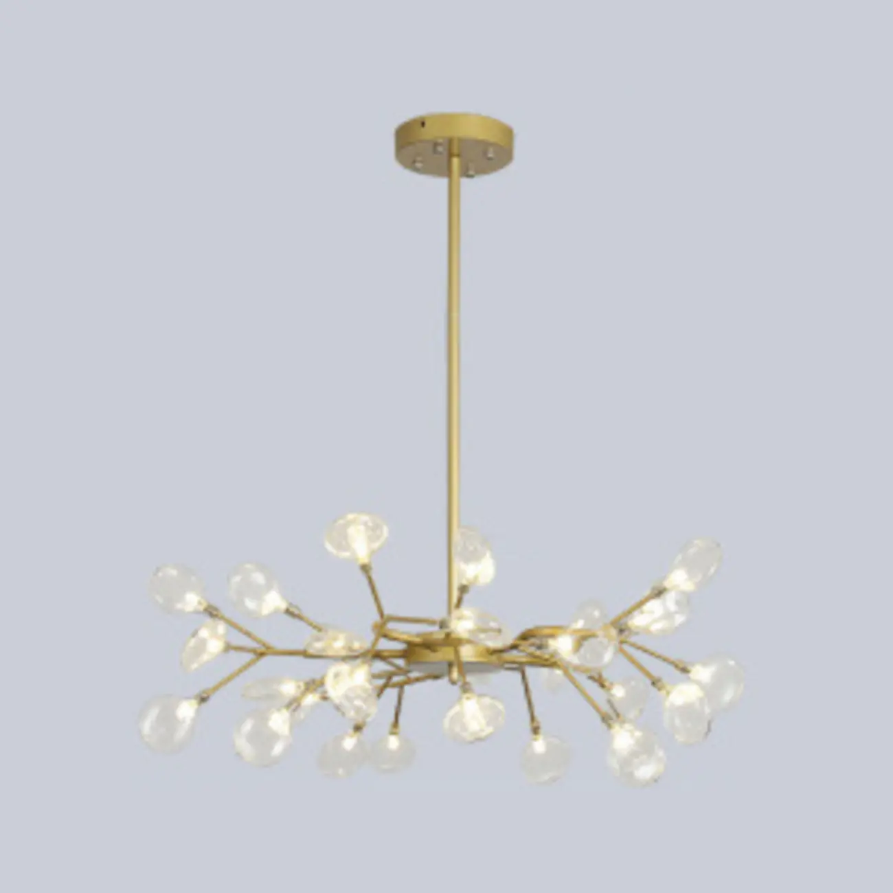 Sputnik Modern Branching Glass Brass Chandelier Image - 10 | homeyfad