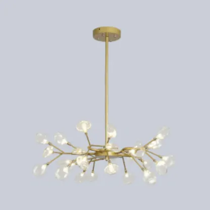 Sputnik Modern Branching Glass Brass Chandelier Image - 10