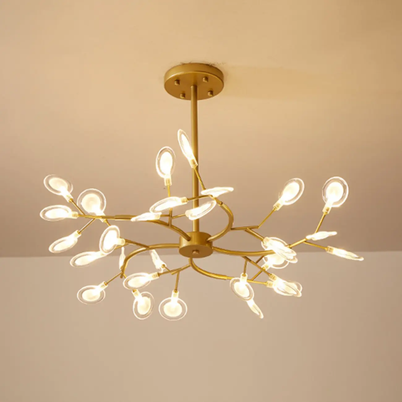 Sputnik Modern Branching Glass Brass Chandelier Image - 11 | homeyfad
