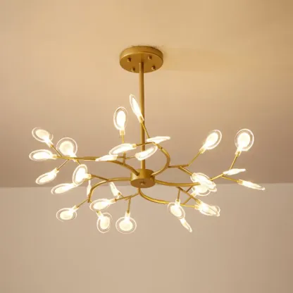 Sputnik Modern Branching Glass Brass Chandelier Image - 11