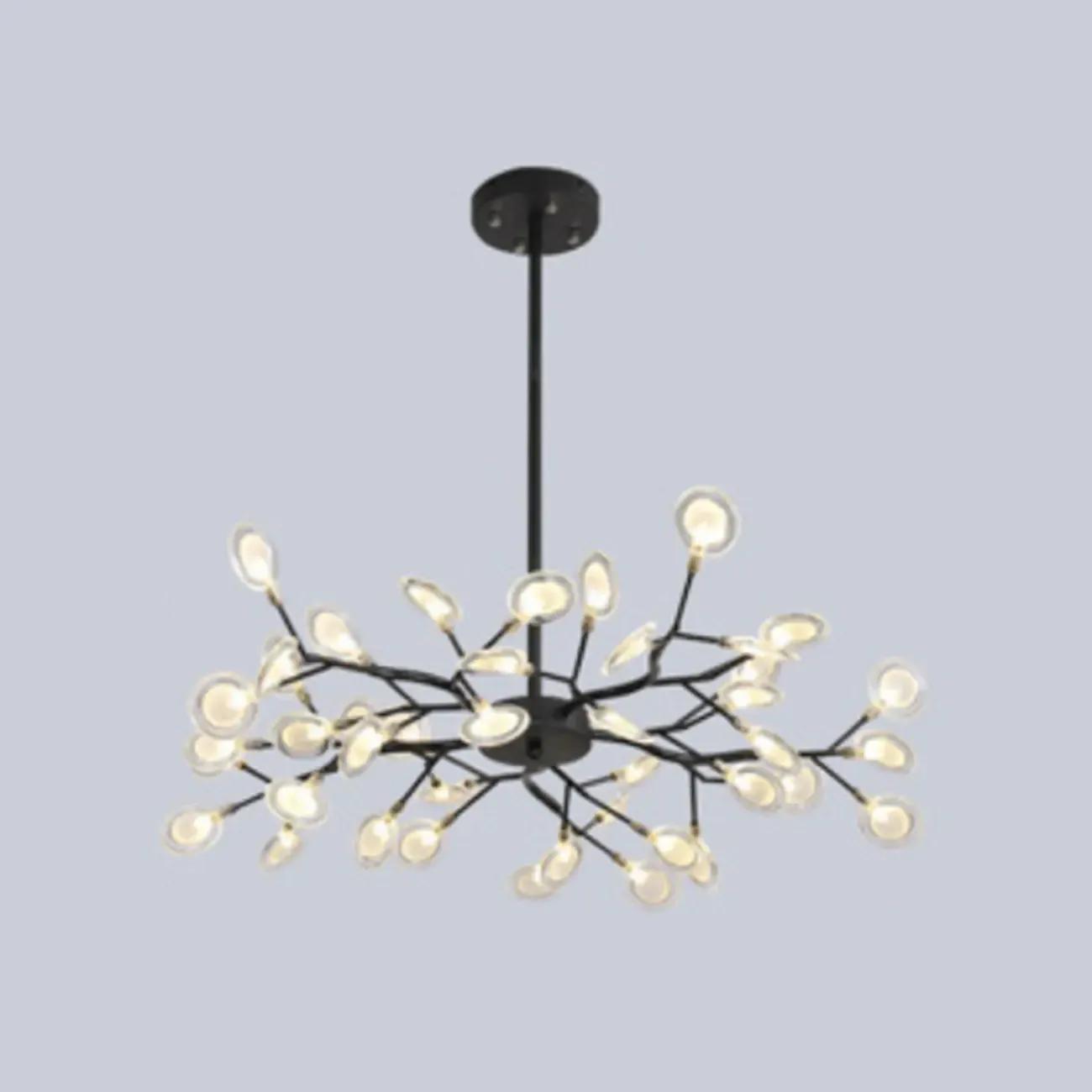 Sputnik Modern Branching Glass Brass Chandelier Image - 13