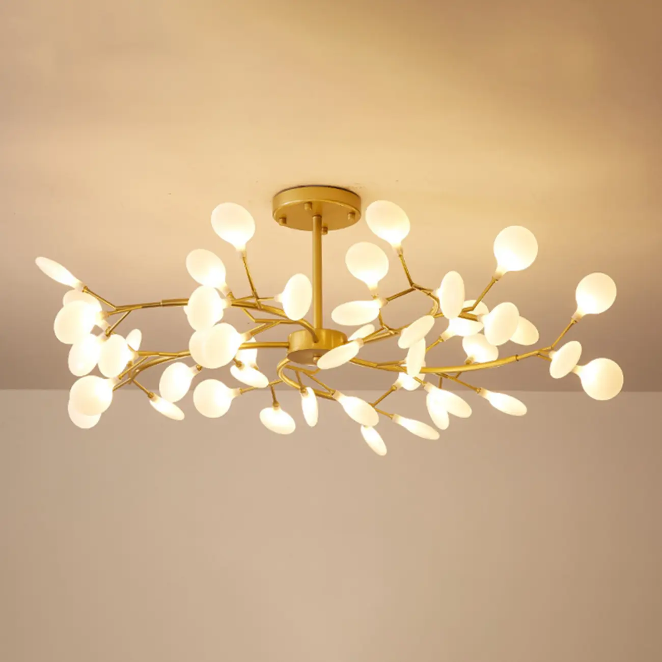 Sputnik Modern Branching Glass Brass Chandelier Image - 14 | homeyfad