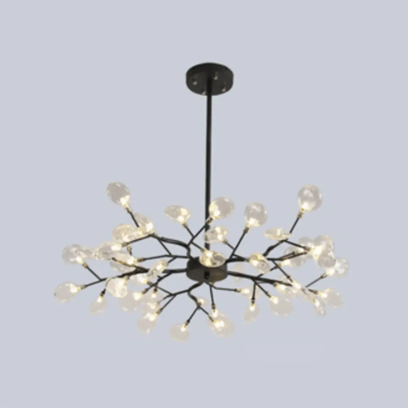 Sputnik Modern Branching Glass Brass Chandelier Image - 16