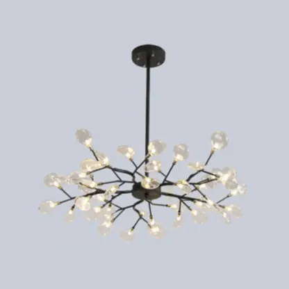 Sputnik Modern Branching Glass Brass Chandelier Image - 16