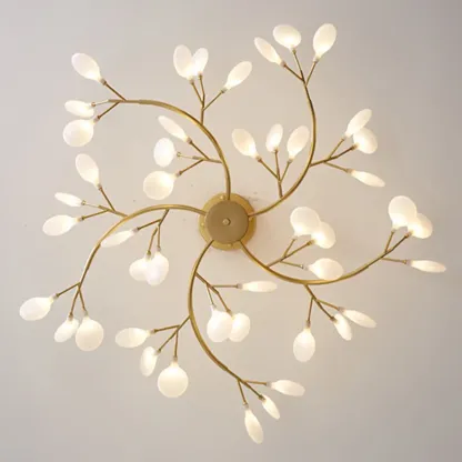 Sputnik Modern Branching Glass Brass Chandelier Image - 17
