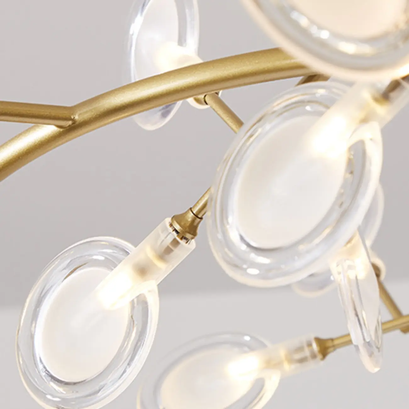 Sputnik Modern Branching Glass Brass Chandelier Image - 19 | homeyfad