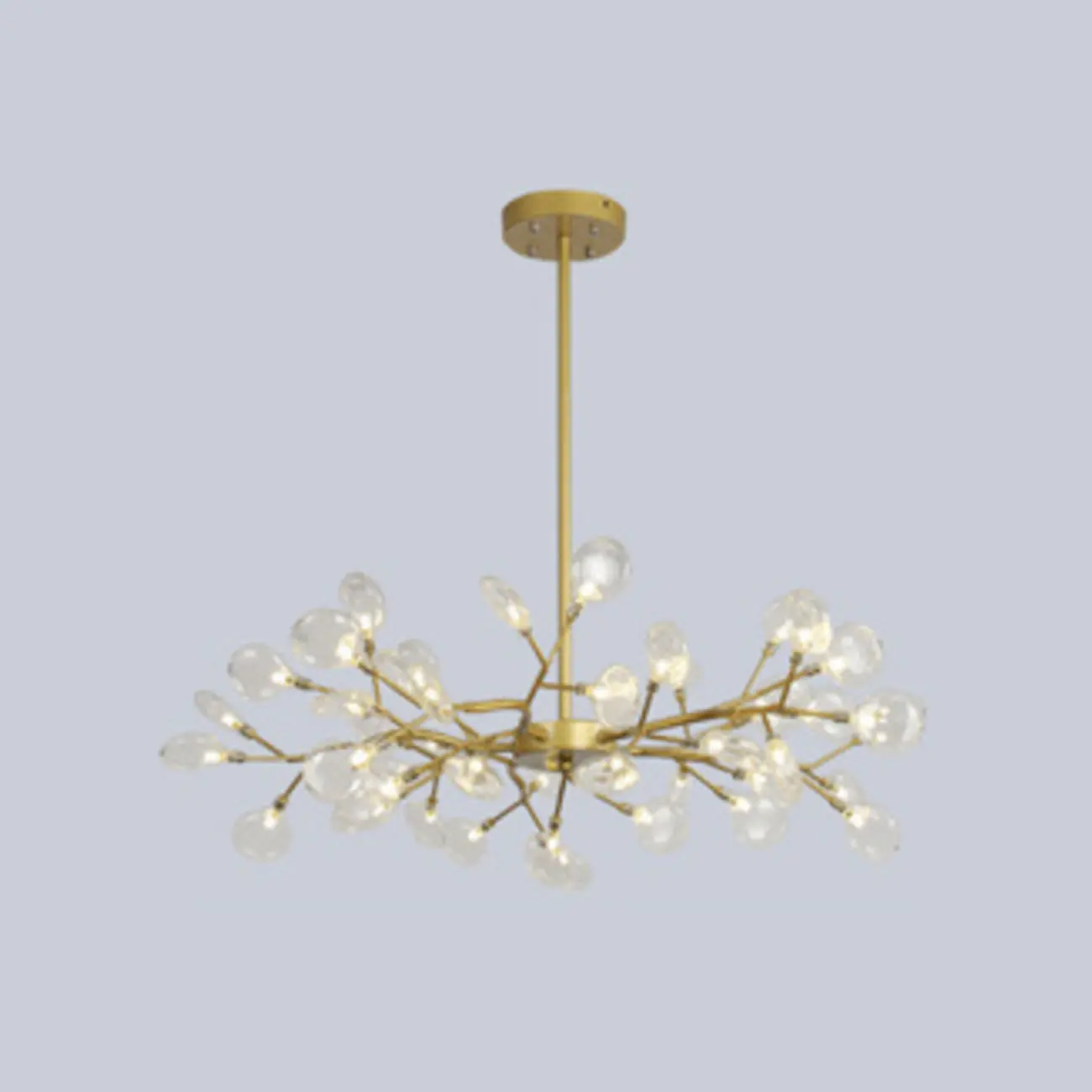 Sputnik Modern Branching Glass Brass Chandelier Image - 21 | homeyfad