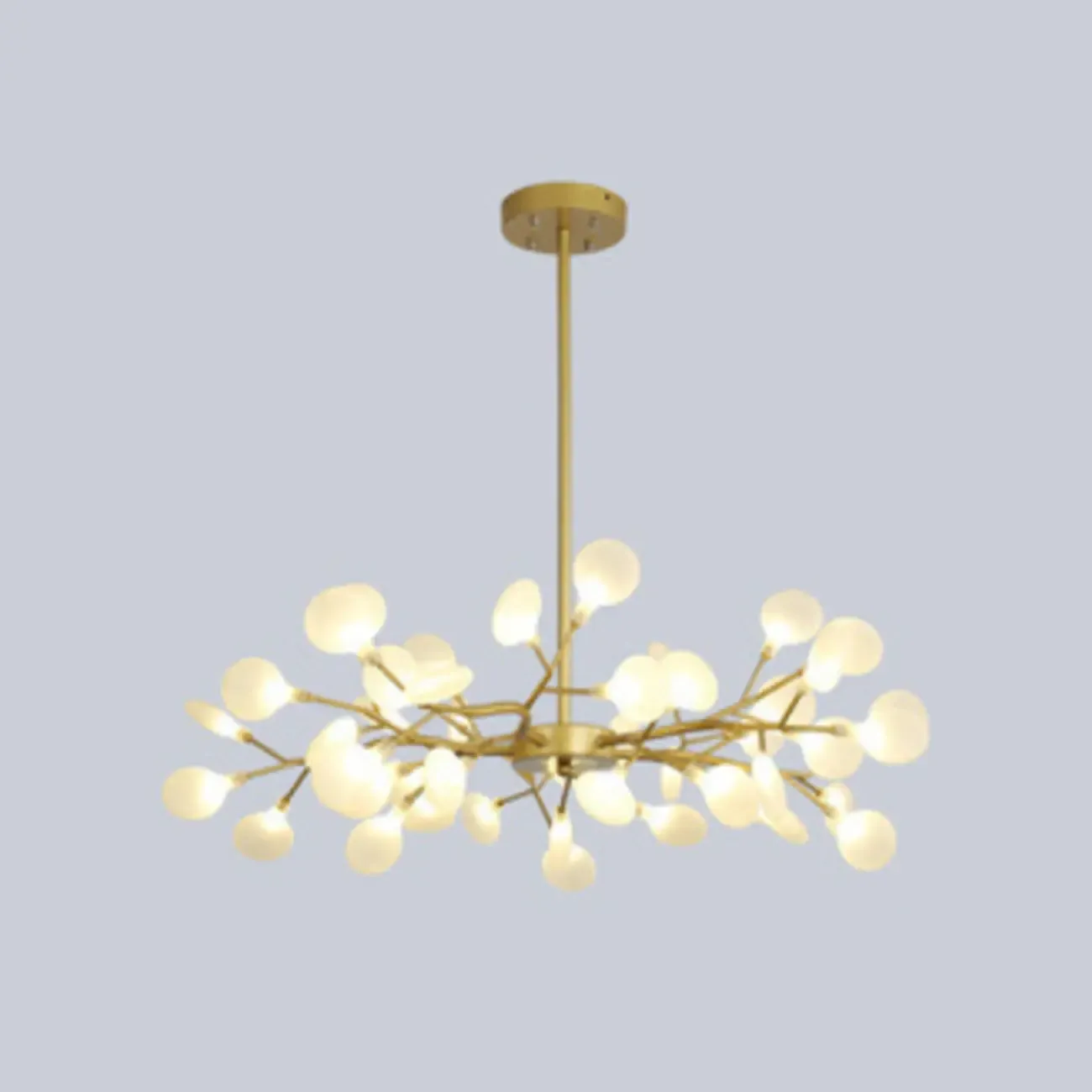 Sputnik Modern Branching Glass Brass Chandelier Image - 23