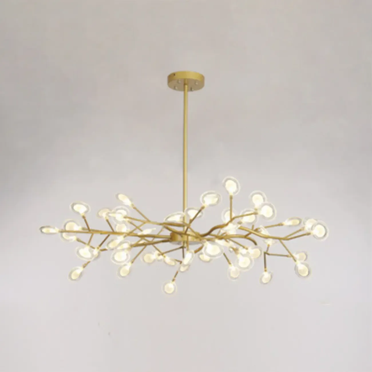 Sputnik Modern Branching Glass Brass Chandelier Image - 30