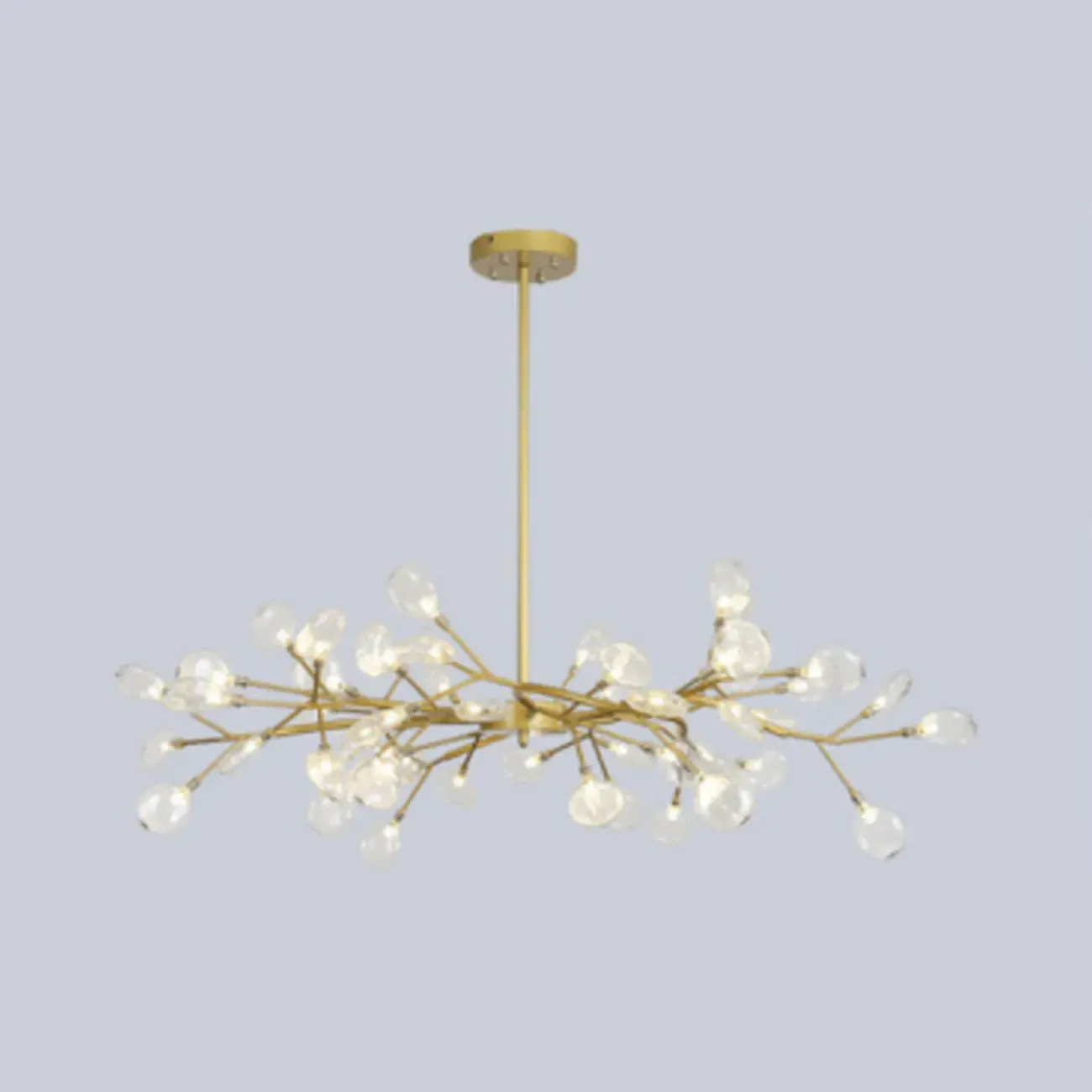 Sputnik Modern Branching Glass Brass Chandelier Image - 31