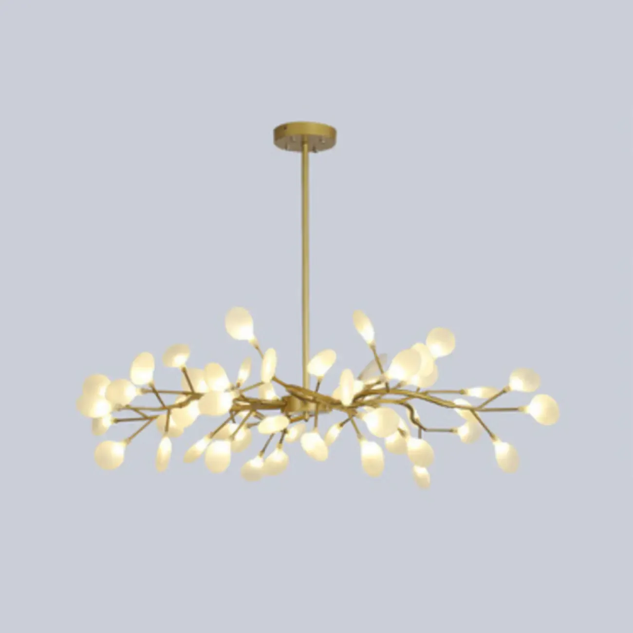 Sputnik Modern Branching Glass Brass Chandelier Image - 32