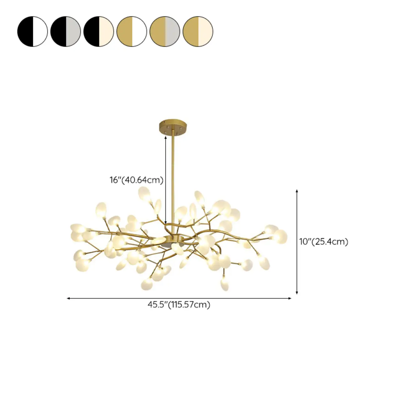 Sputnik Modern Branching Glass Brass Chandelier Image - 35 | homeyfad