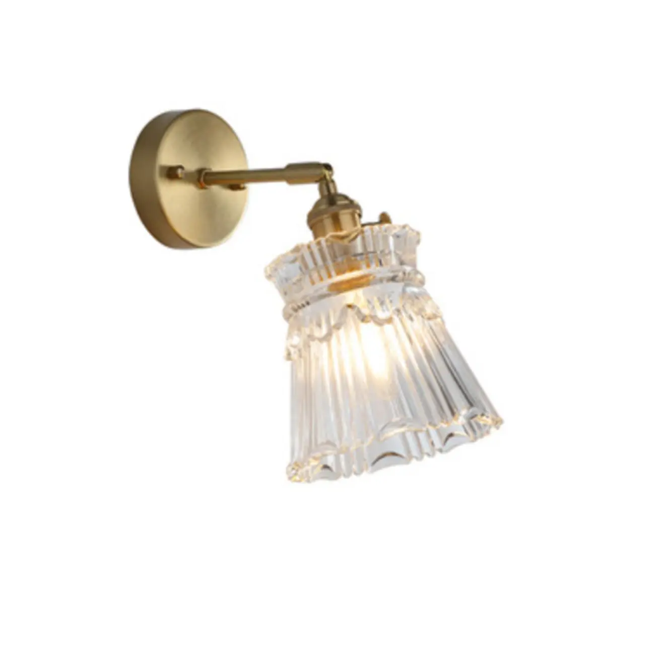 Elegant Cylinderial Gold Glass Wall Sconce Image - 5 | homeyfad
