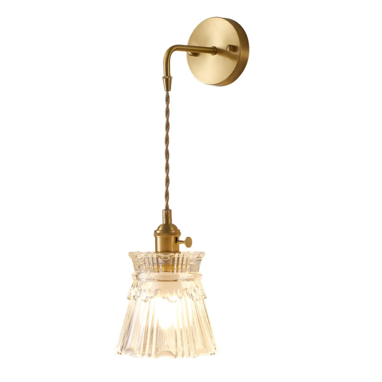 Elegant Cylinderial Gold Glass Wall Sconce Image - 11 | homeyfad
