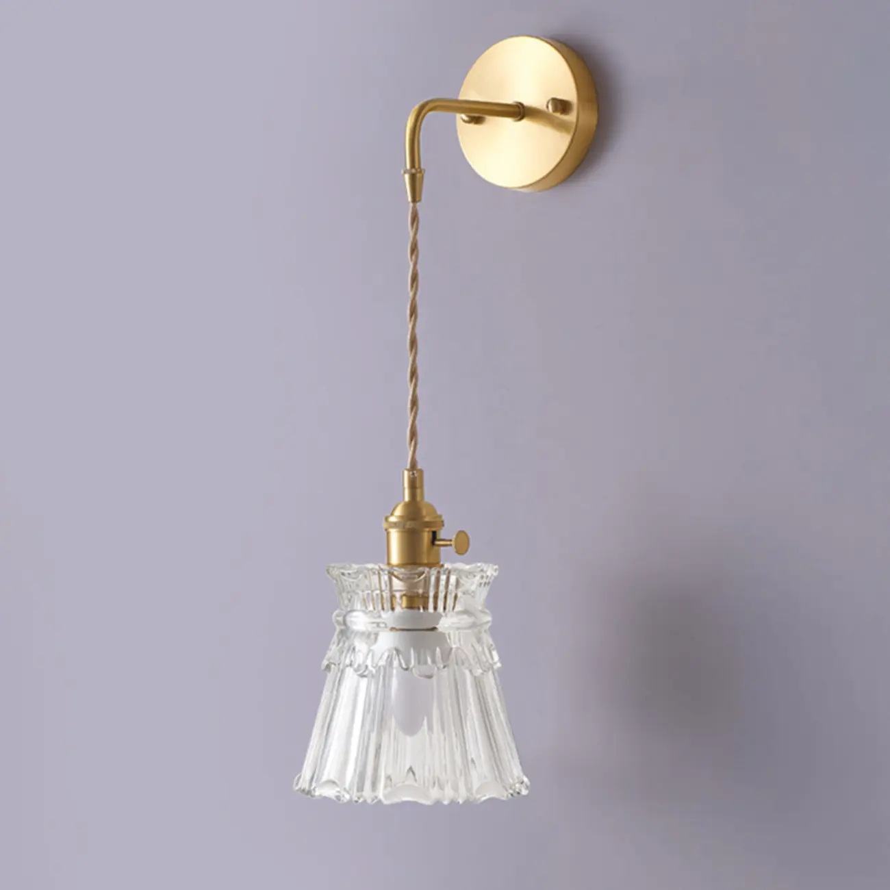 Elegant Cylinderial Gold Glass Wall Sconce Image - 13 | homeyfad