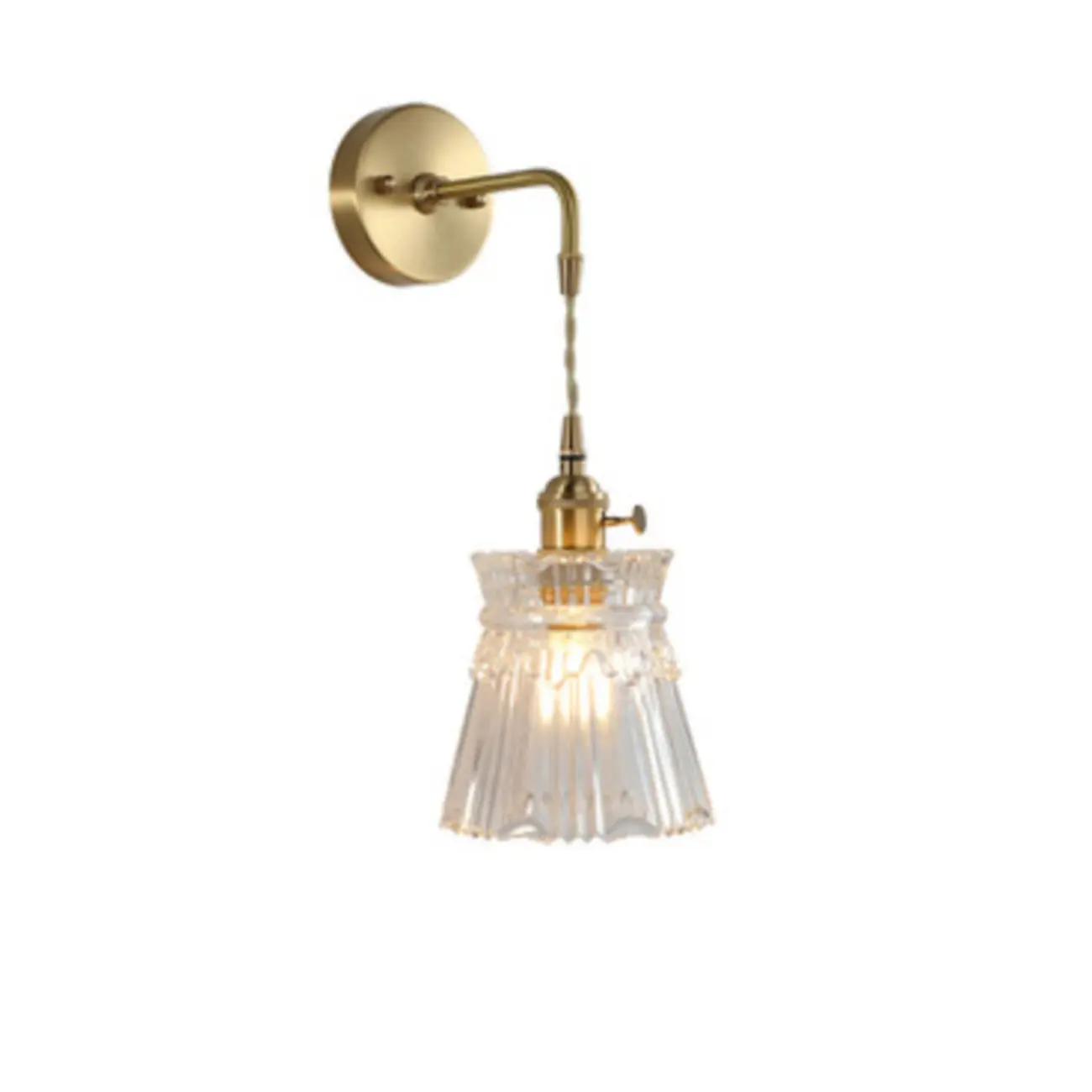 Elegant Cylinderial Gold Glass Wall Sconce Image - 14 | homeyfad