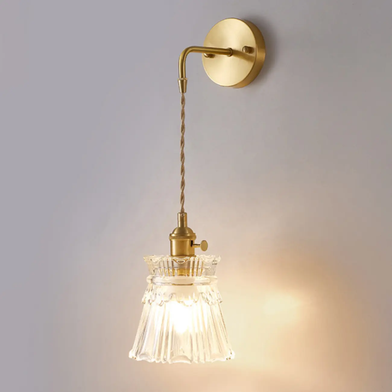 Elegant Cylinderial Gold Glass Wall Sconce Image - 8 | homeyfad