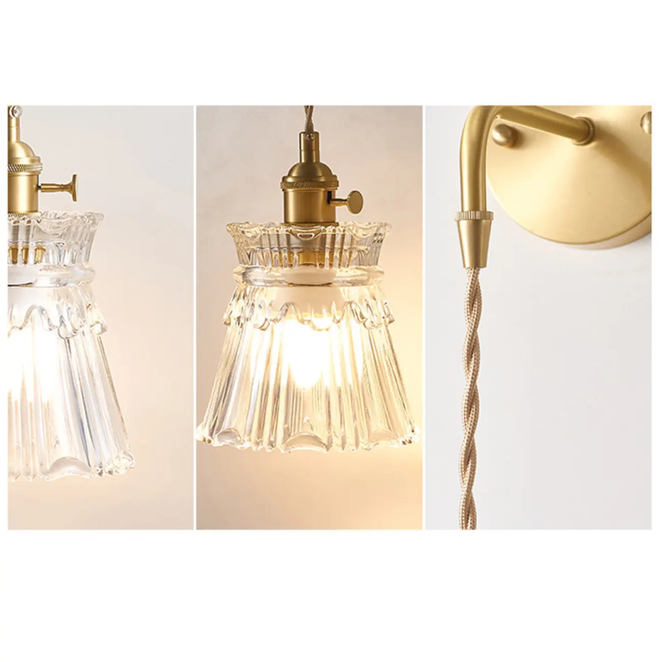 Elegant Cylinderial Gold Glass Wall Sconce Image - 17 | homeyfad