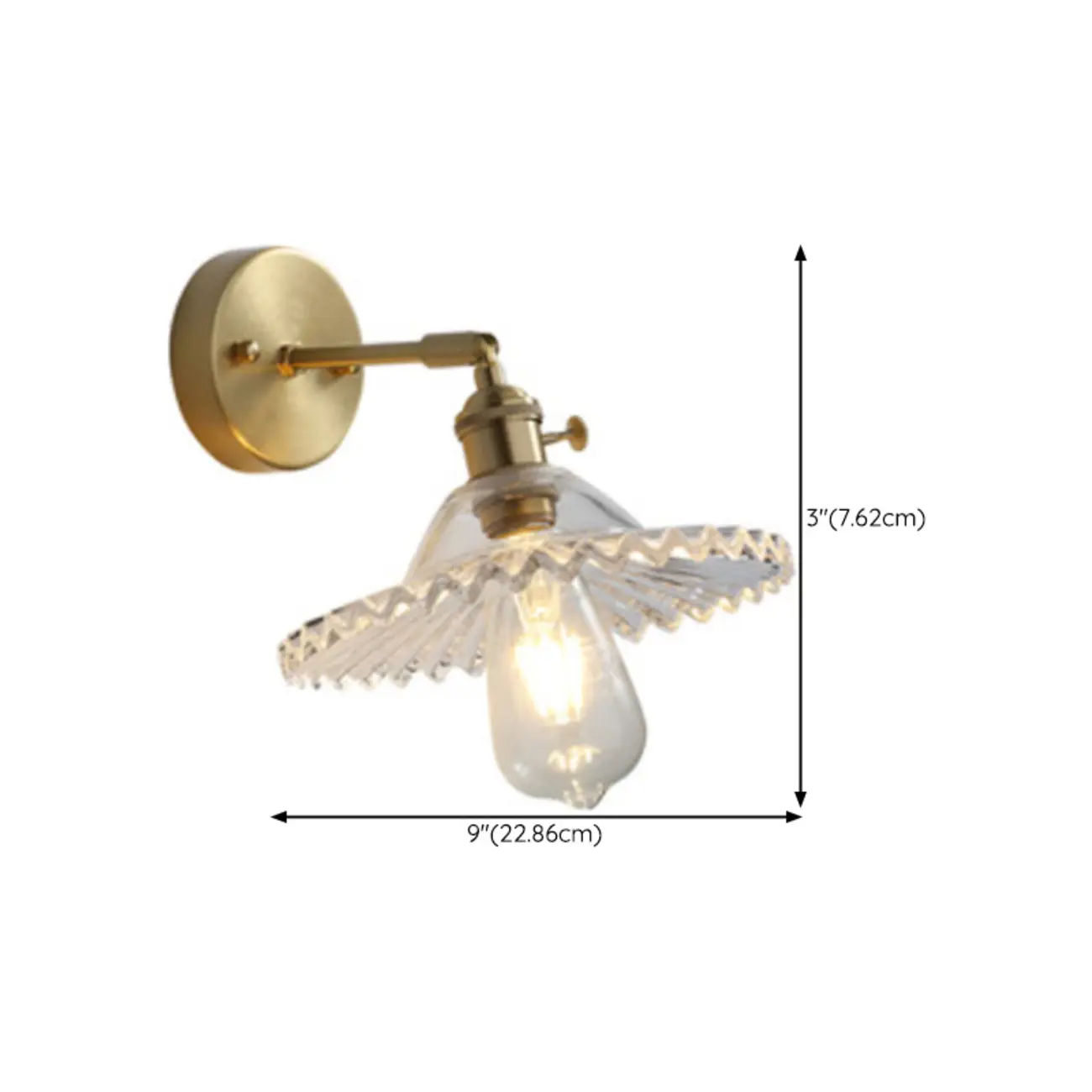Elegant Cylinderial Gold Glass Wall Sconce #size | homeyfad