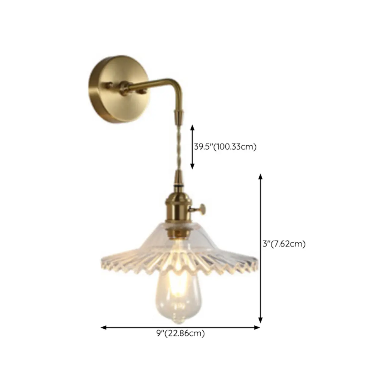 Elegant Cylinderial Gold Glass Wall Sconce Image - 20 | homeyfad