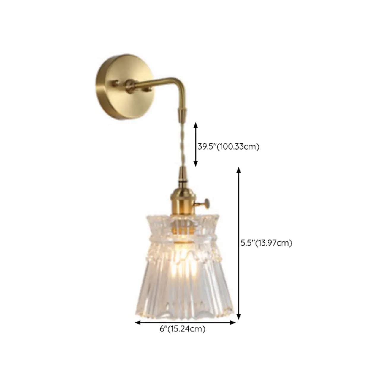 Elegant Cylinderial Gold Glass Wall Sconce Image - 25 | homeyfad