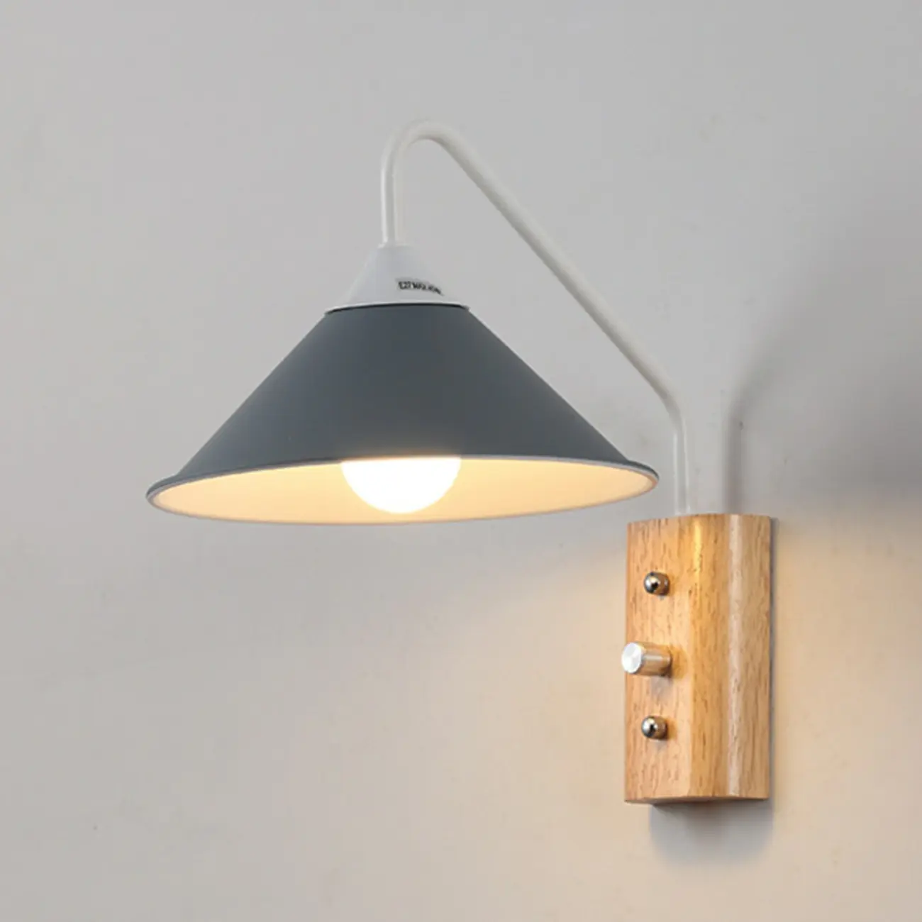 Modern Alloy Wall Light with Geometric Shade for Bedroom Image - 4 | homeyfad