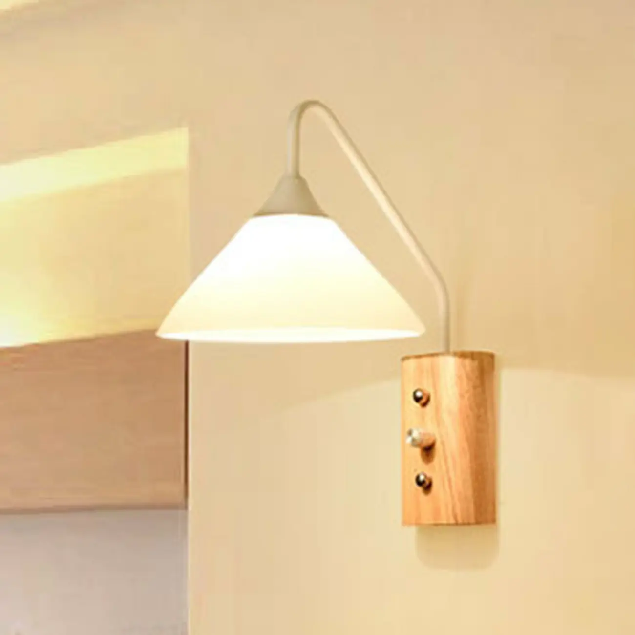 Modern Alloy Wall Light with Geometric Shade for Bedroom Image - 6 | homeyfad