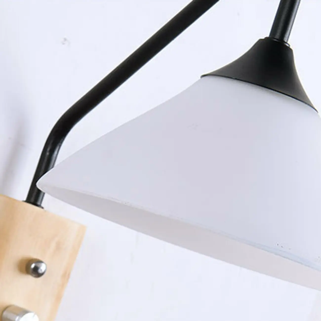 Modern Alloy Wall Light with Geometric Shade for Bedroom Image - 17 | homeyfad