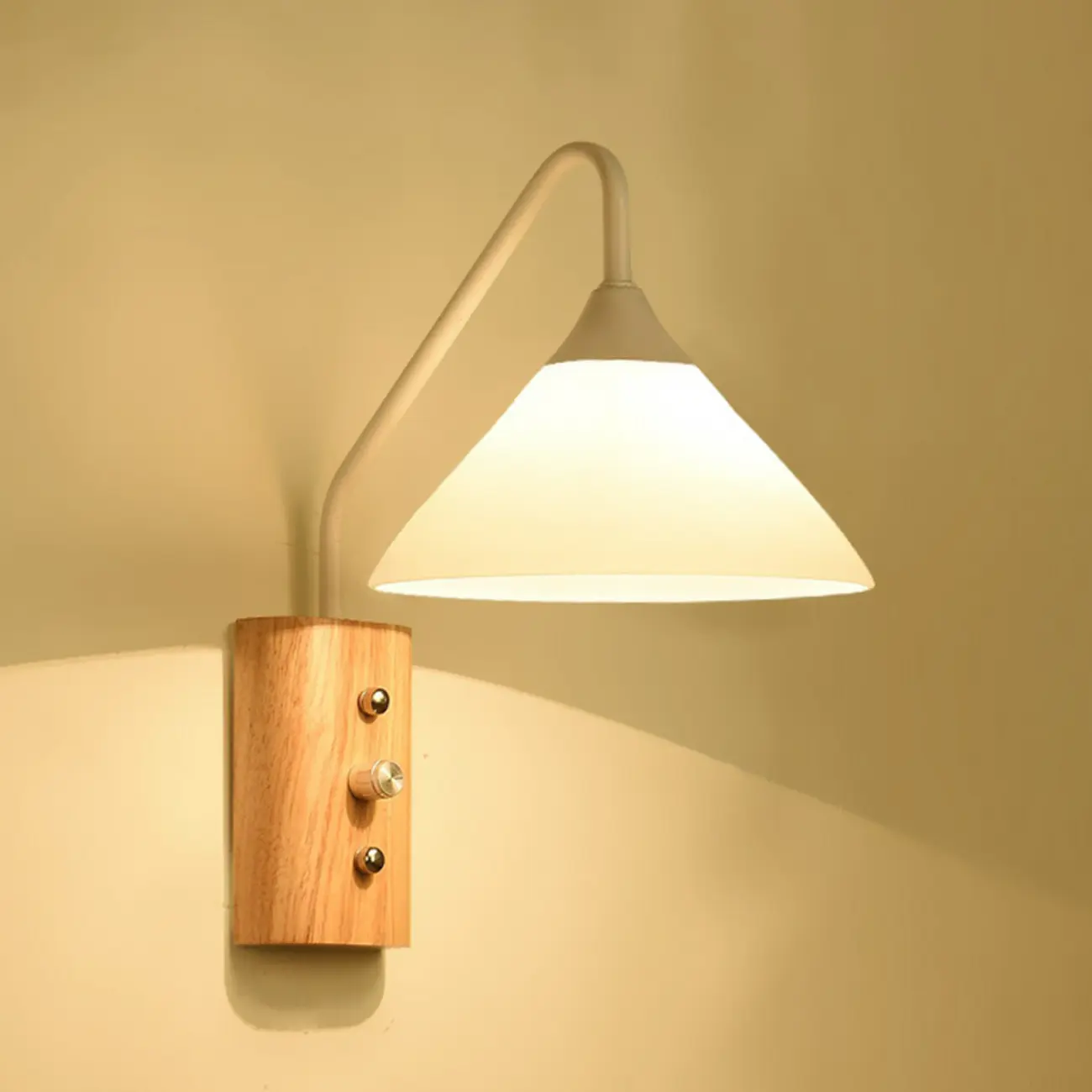 Modern Alloy Wall Light with Geometric Shade for Bedroom Image - 19 | homeyfad