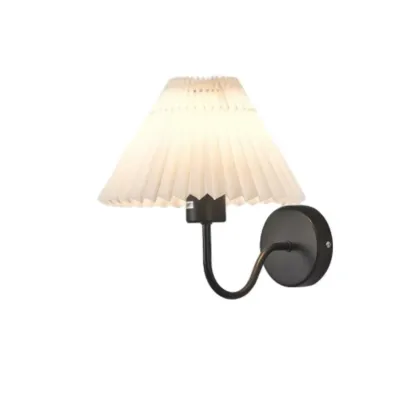 Classic Fabric Pleated Cone Shade Wall Sconce Image - 8