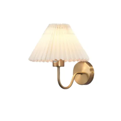 Classic Fabric Pleated Cone Shade Wall Sconce Image - 9