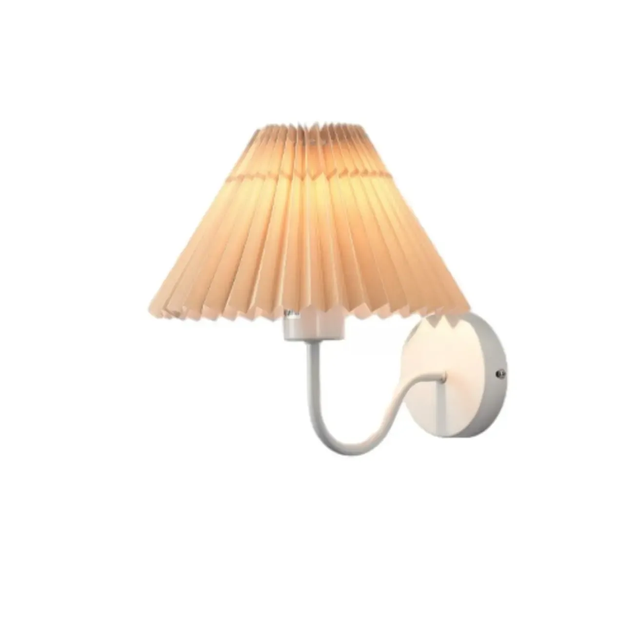 Classic Fabric Pleated Cone Shade Wall Sconce Image - 12