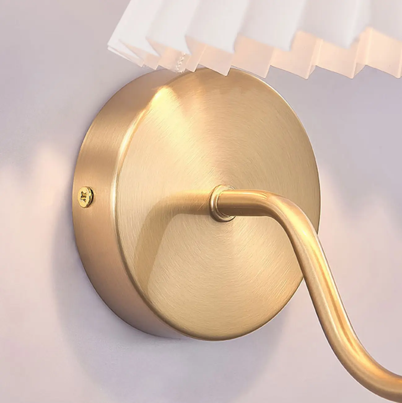 Classic Fabric Pleated Cone Shade Wall Sconce Image - 7 | homeyfad