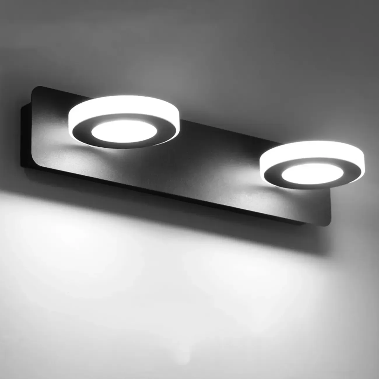 Classic Circular LED Vanity Light with Acrylic Shade for Bathroom Image - 3