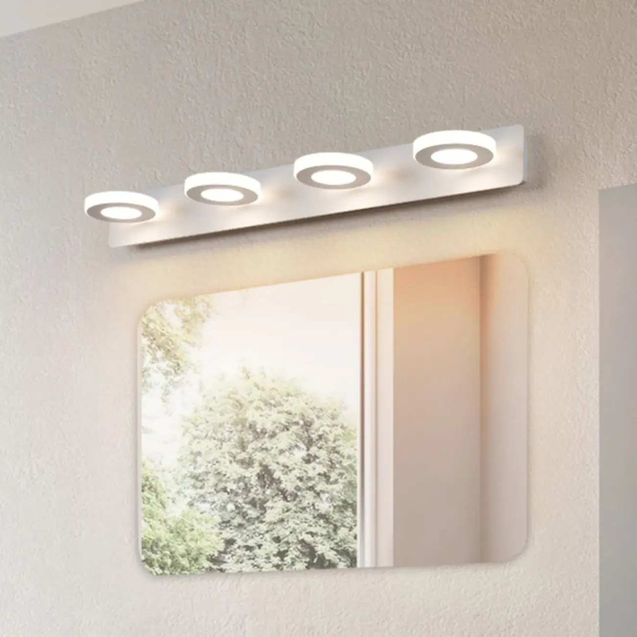 Classic Circular LED Vanity Light with Acrylic Shade for Bathroom Image - 1 | homeyfad