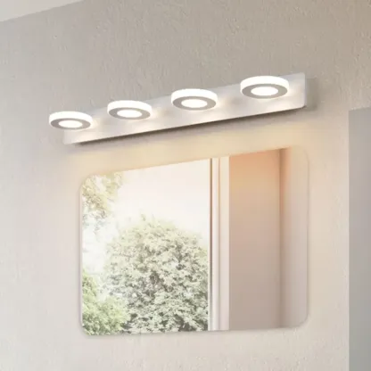 Classic Circular LED Vanity Light with Acrylic Shade for Bathroom Image - 1