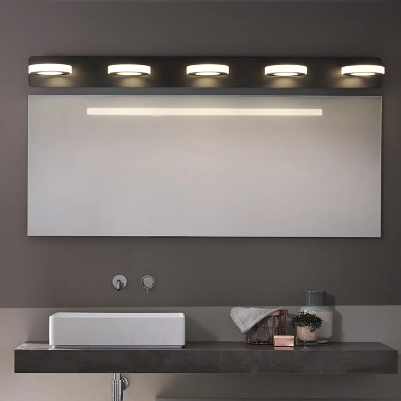 Classic Circular LED Vanity Light with Acrylic Shade for Bathroom Image - 7 | homeyfad