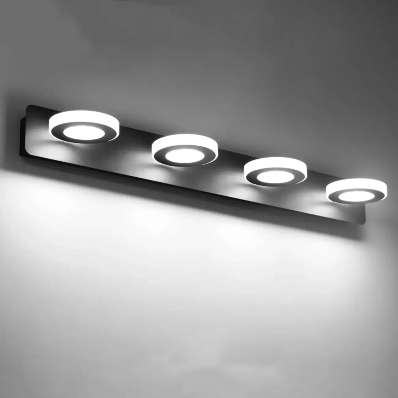 Classic Circular LED Vanity Light with Acrylic Shade for Bathroom Image - 10