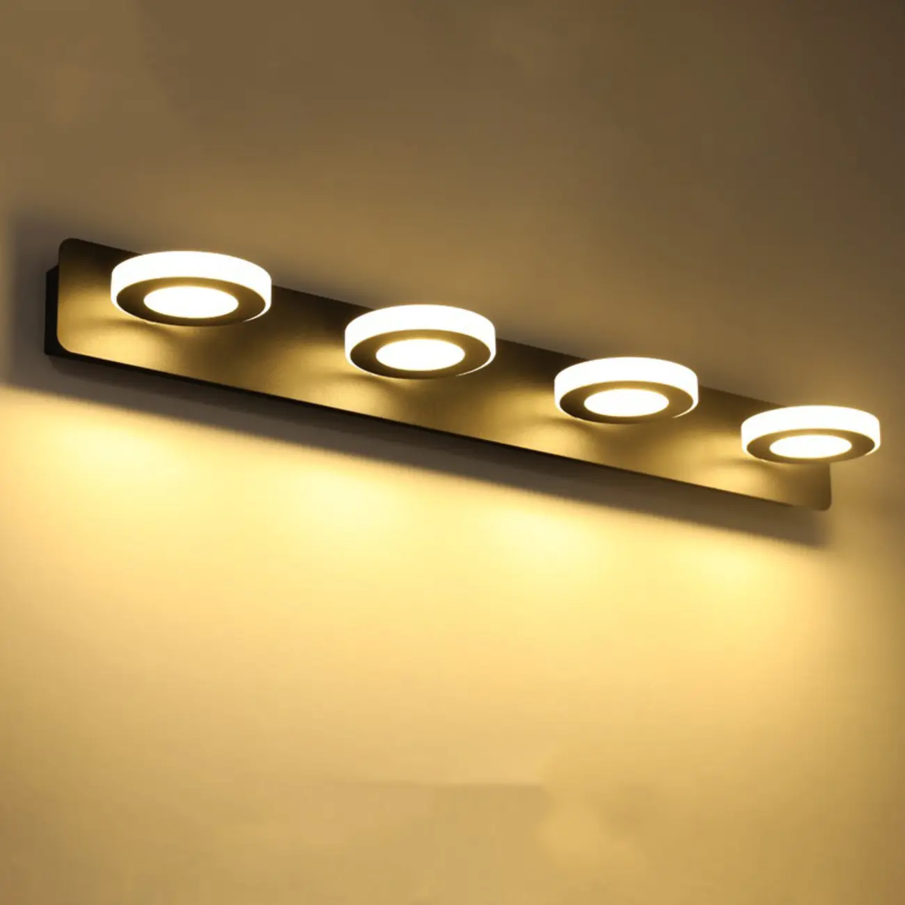 Classic Circular LED Vanity Light with Acrylic Shade for Bathroom Image - 12 | homeyfad