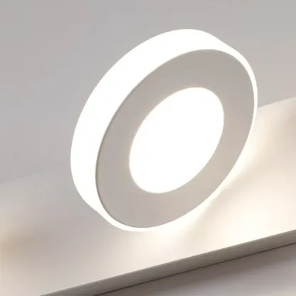 Classic Circular LED Vanity Light with Acrylic Shade for Bathroom Image - 13