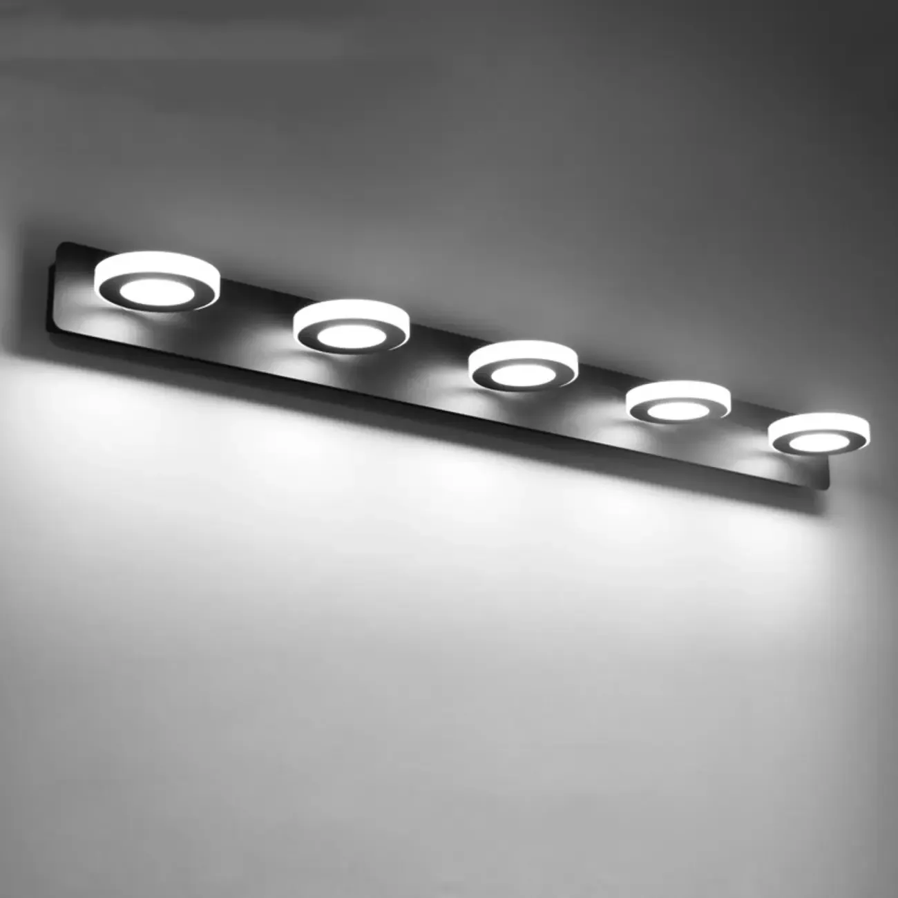 Classic Circular LED Vanity Light with Acrylic Shade for Bathroom Image - 14