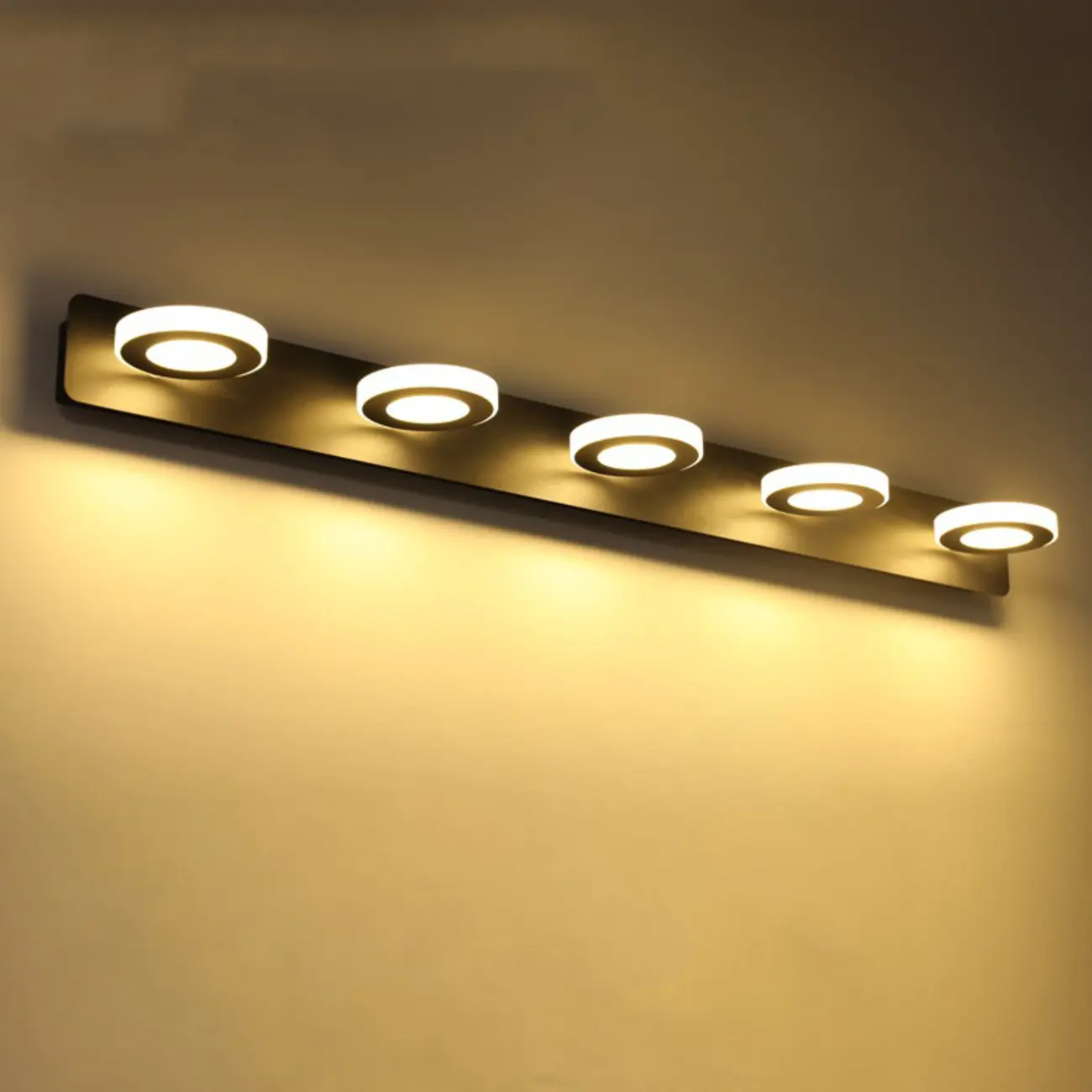 Classic Circular LED Vanity Light with Acrylic Shade for Bathroom Image - 15 | homeyfad