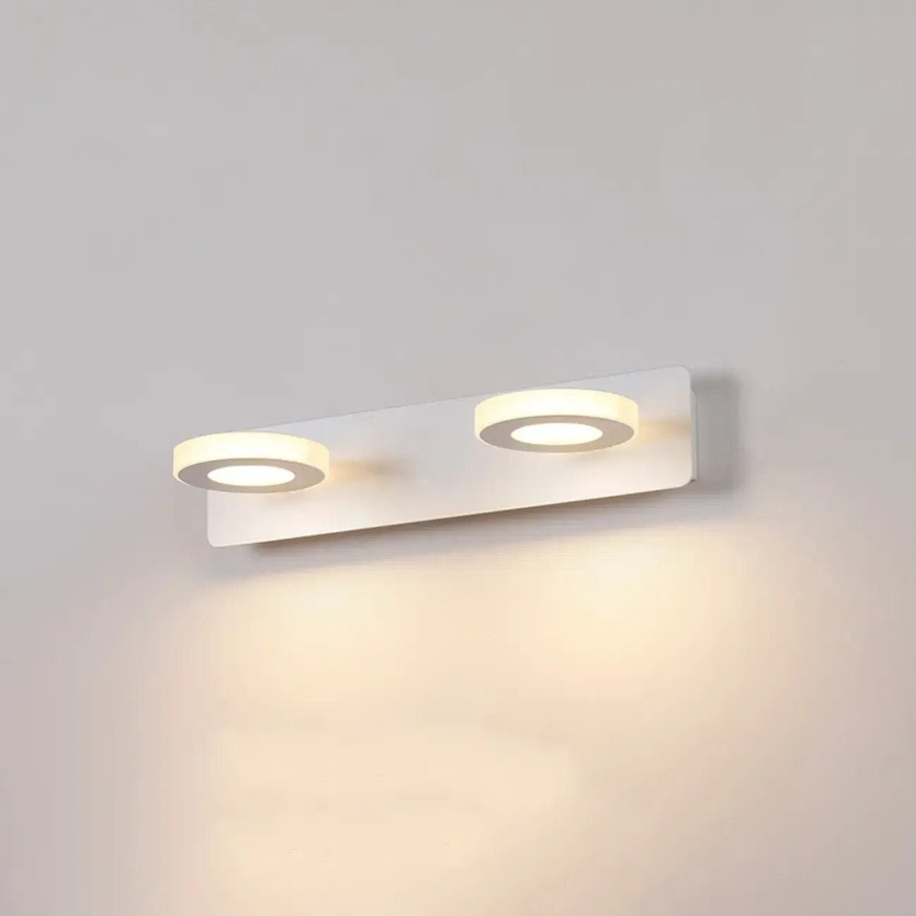 Classic Circular LED Vanity Light with Acrylic Shade for Bathroom Image - 19