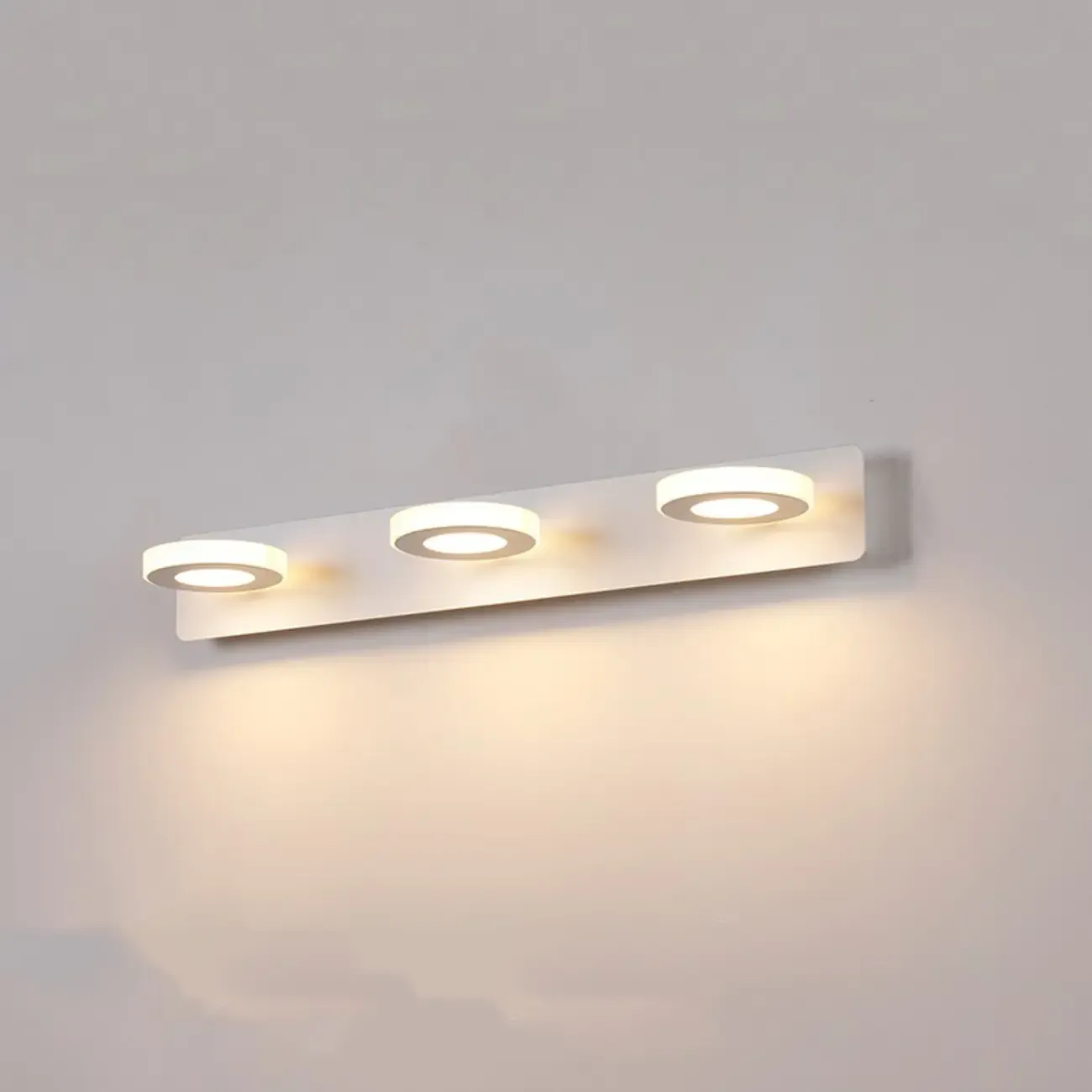 Classic Circular LED Vanity Light with Acrylic Shade for Bathroom Image - 21