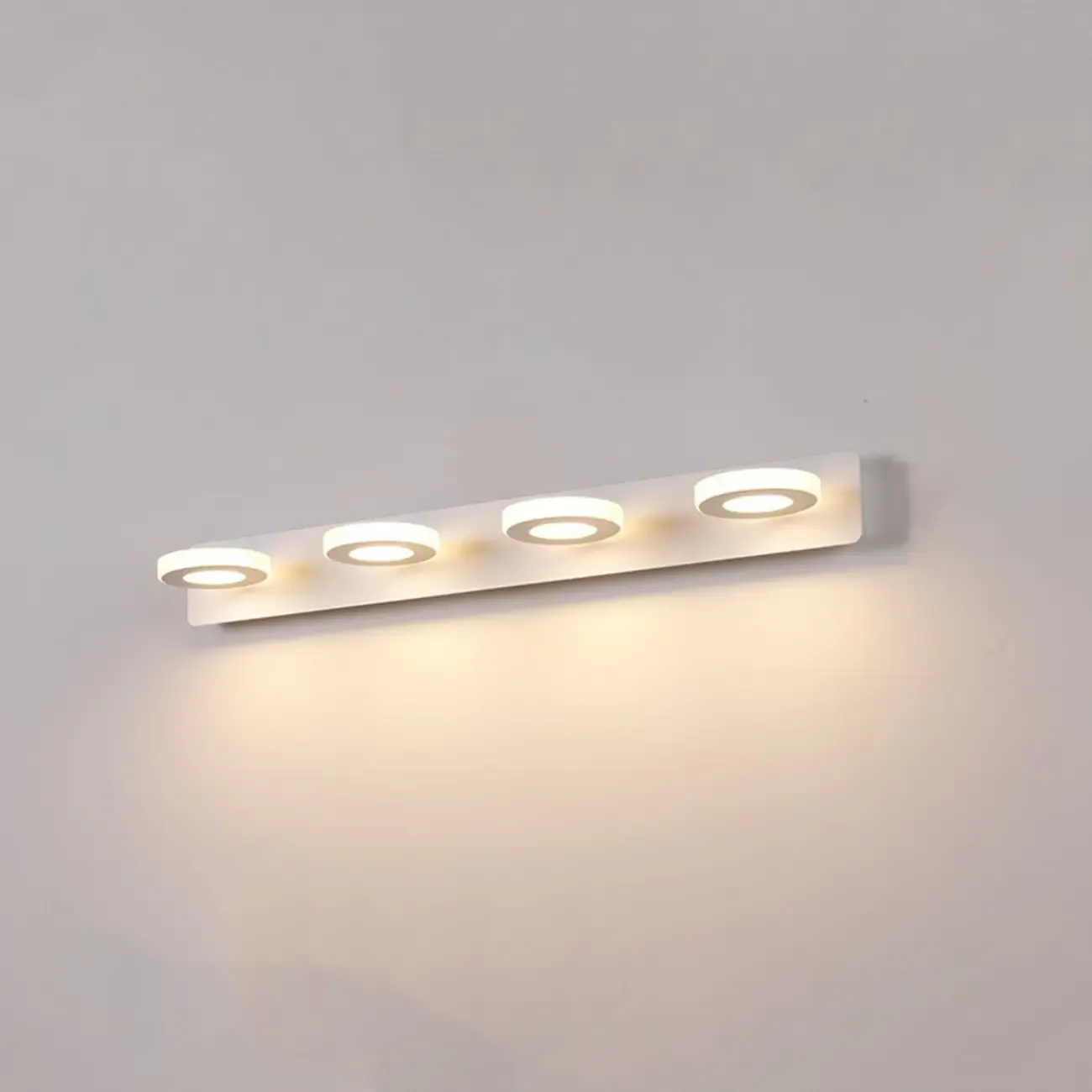 Classic Circular LED Vanity Light with Acrylic Shade for Bathroom Image - 23