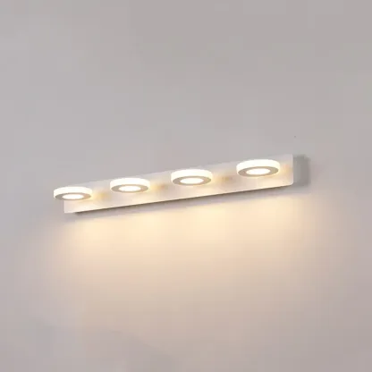 Classic Circular LED Vanity Light with Acrylic Shade for Bathroom Image - 23